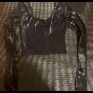 Blackmilk clothing black slick crop top ✨ XXS